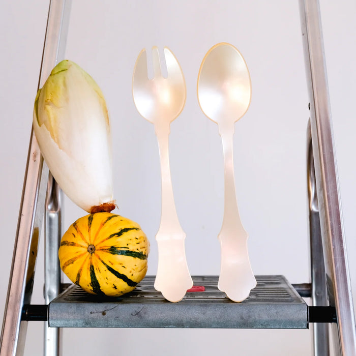 Acrylic Salad Server Set in Pearl
