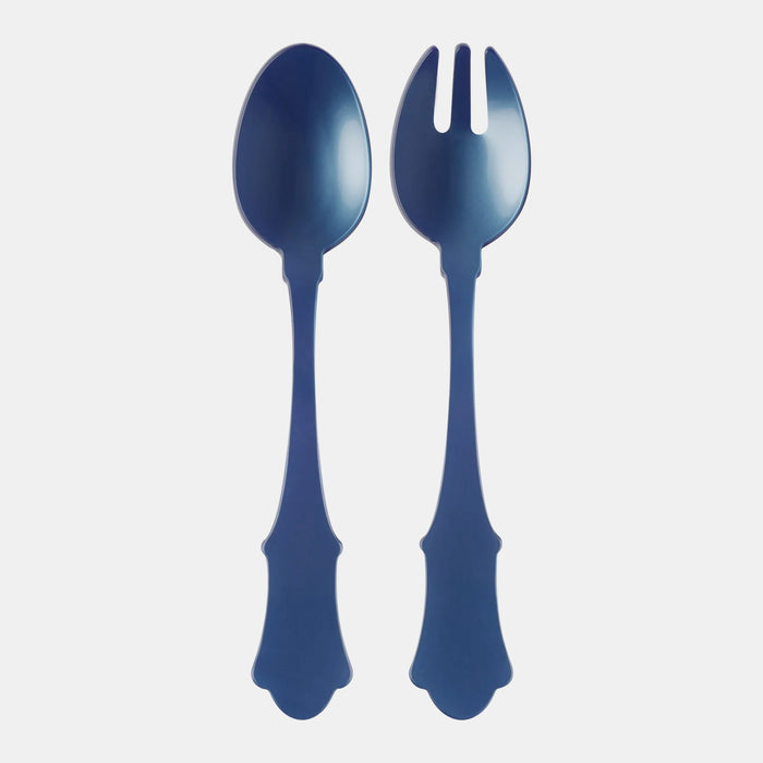 Acrylic Salad Server Set in Steel Blue