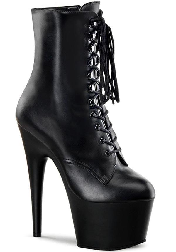 Pleaser ADORE-1020 [Black Leather] - Front View