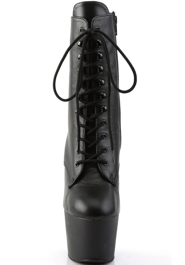 Pleaser ADORE-1020 [Black Leather] - Back View