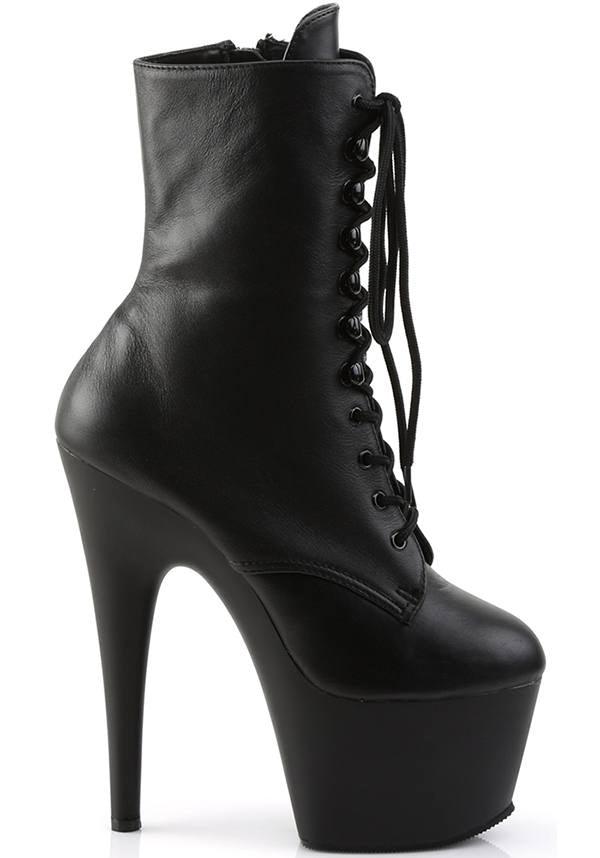 Pleaser ADORE-1020 [Black Leather] - Detail View