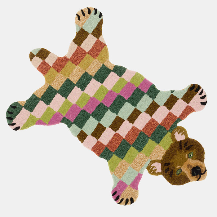 Archie Check Bear Rug in Large