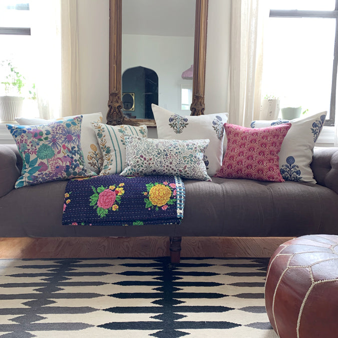 Bel Border Ferozi Square Pillow