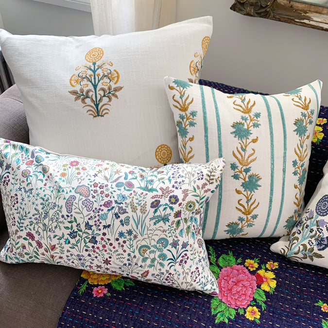 Bel Border Ferozi Square Pillow