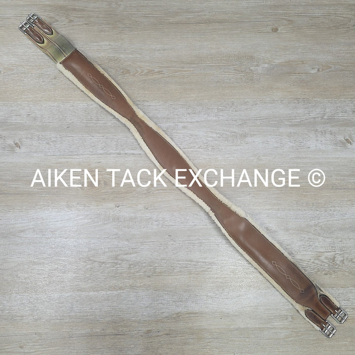 Beval Fleece Lined Girth with Single End Elastic, Brown, 50"