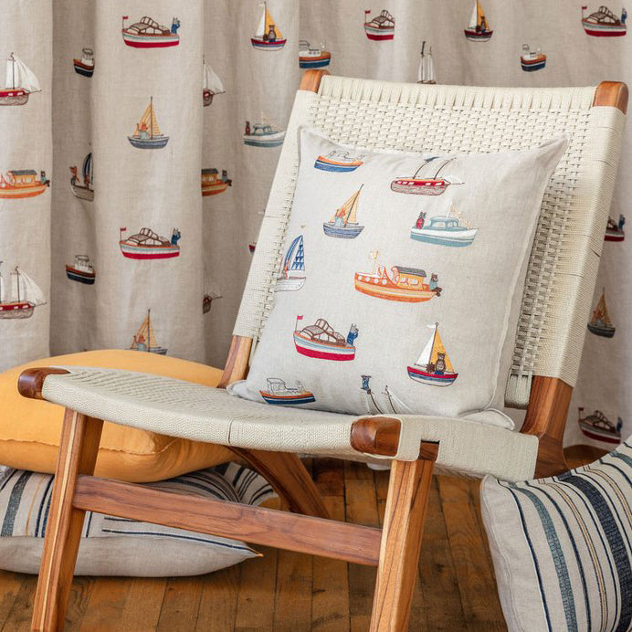 Boats Pattern Square Pillow