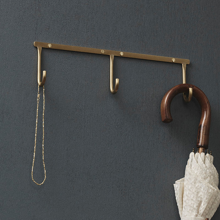 Brass Triple Wall Hook - Collyer's Mansion