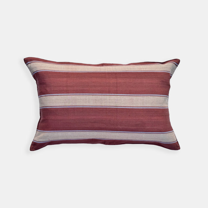 Brick Pale Blue Stripe Lumbar Pillow