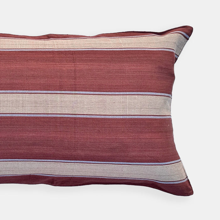 Brick Pale Blue Stripe Lumbar Pillow