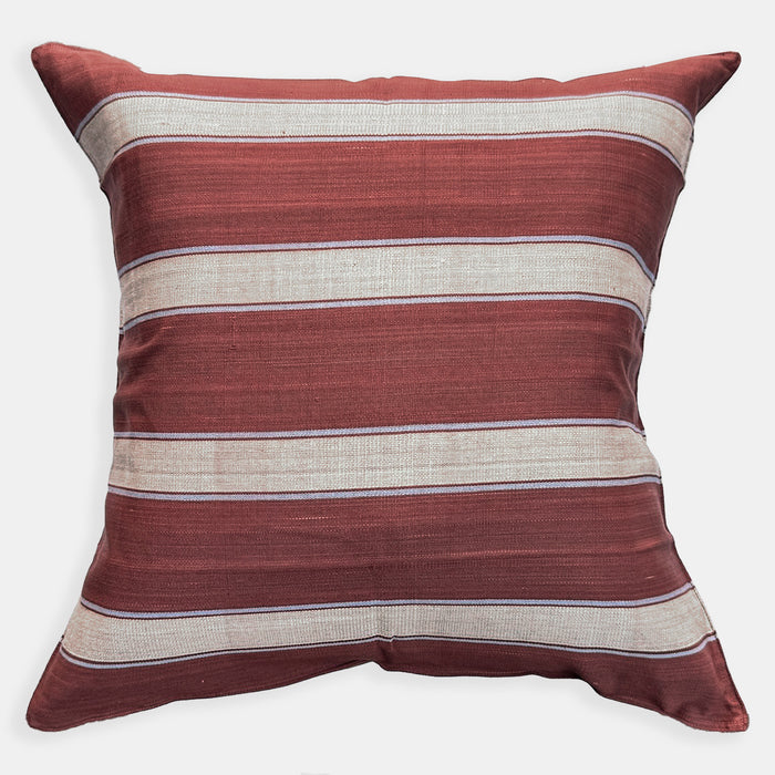 Brick Pale Blue Stripe Square Pillow