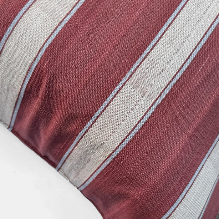 Brick Pale Blue Stripe Square Pillow