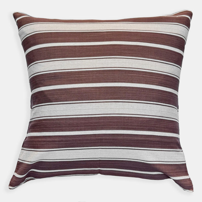 Brown Ecru Stripe Square Pillow