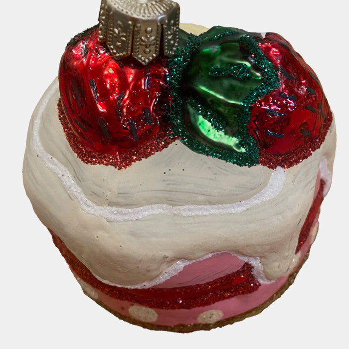 Cake with Strawberries Ornament