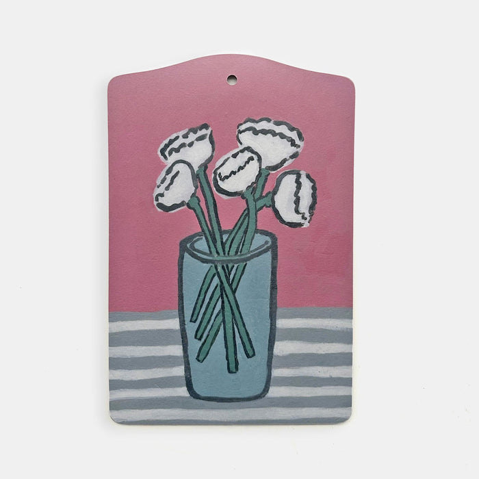 Carnations on Pink Serving Board