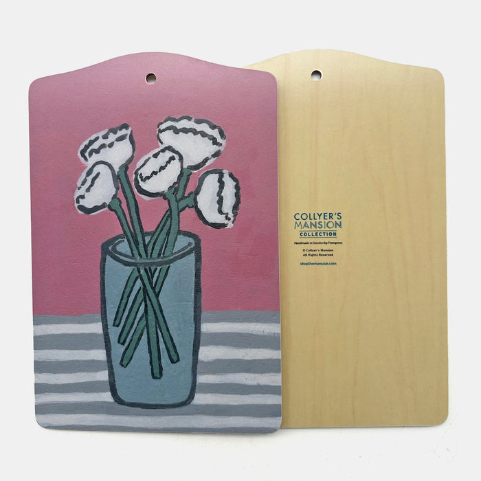 Carnations on Pink Serving Board