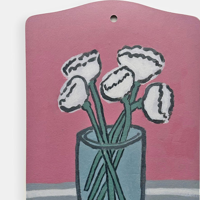 Carnations on Pink Serving Board