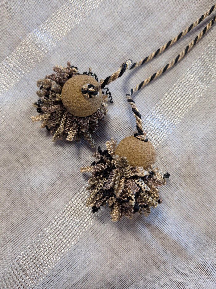 Black Curly Cork Ball Tassel
