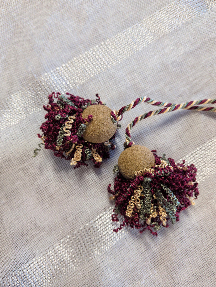 Red Curly Cork Ball Tassel