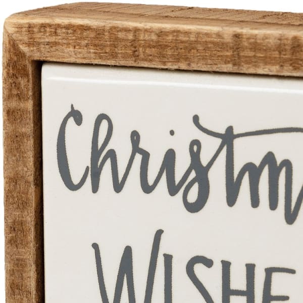 Christmas Wishes Mistletoe Kisses Box Sign 🎅🏼