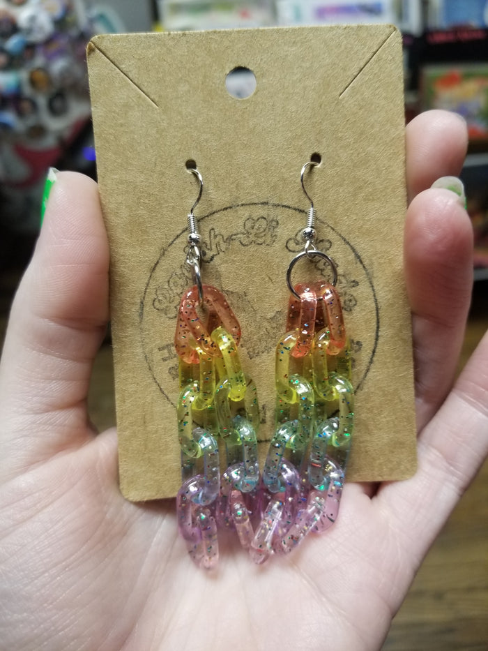 Colorful Chain Link EARRiNGS by Lavish-Li Made