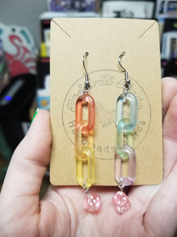 Colorful Chain Link EARRiNGS by Lavish-Li Made