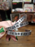 Cream Dream Metal Stamped CUFF BRACELET