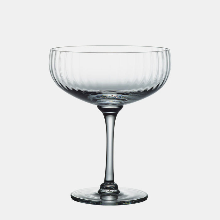 Crystal Cocktail Glass with Ripples