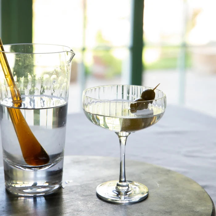Crystal Cocktail Glass with Ripples