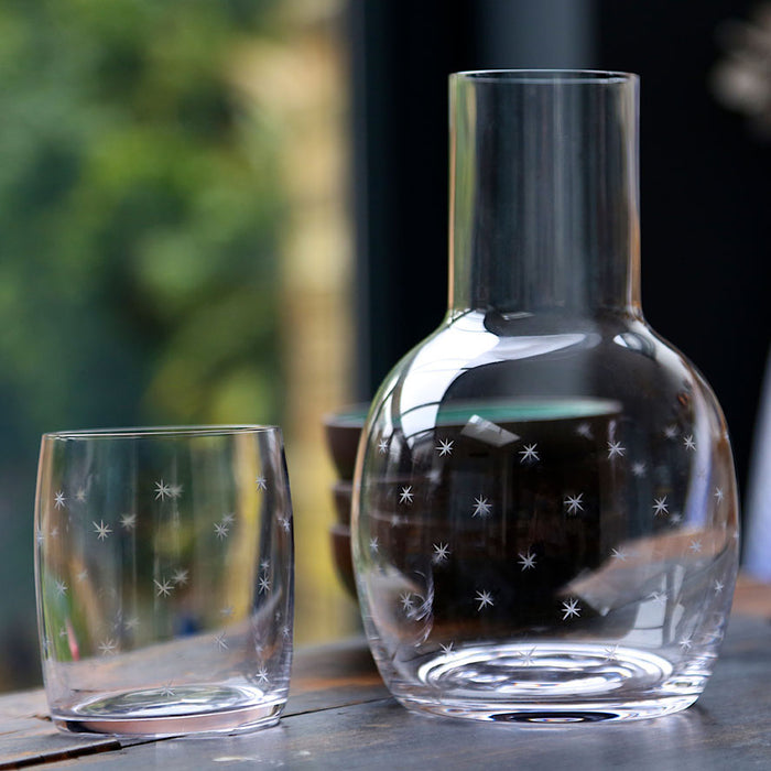Crystal Glass Carafe with Stars