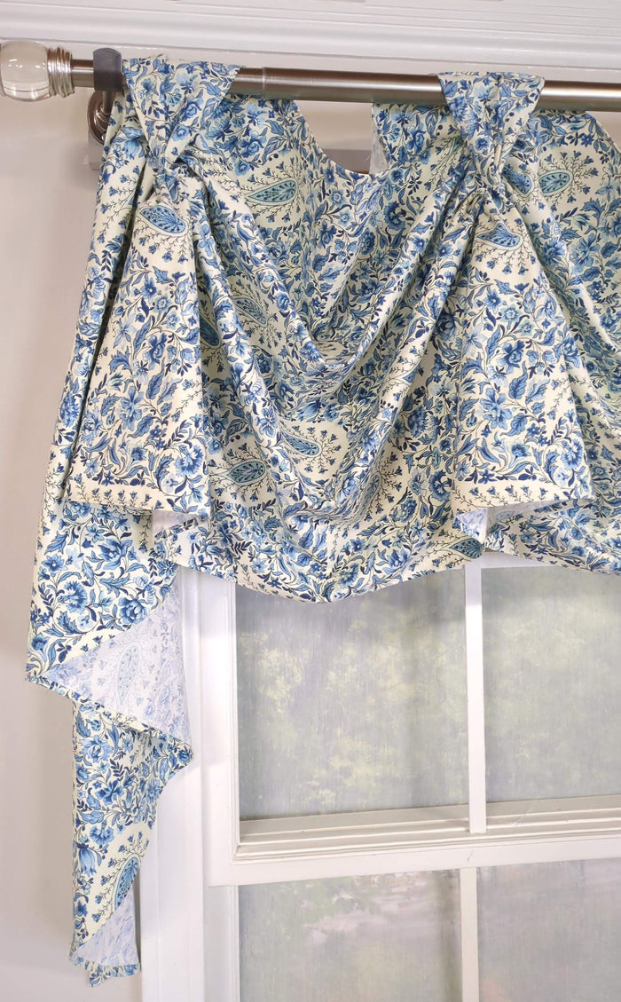 Delft Paisley Victory Swag Valance