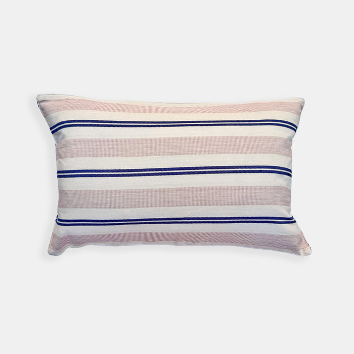 Dusty Pink Navy Stripe Lumbar Pillow