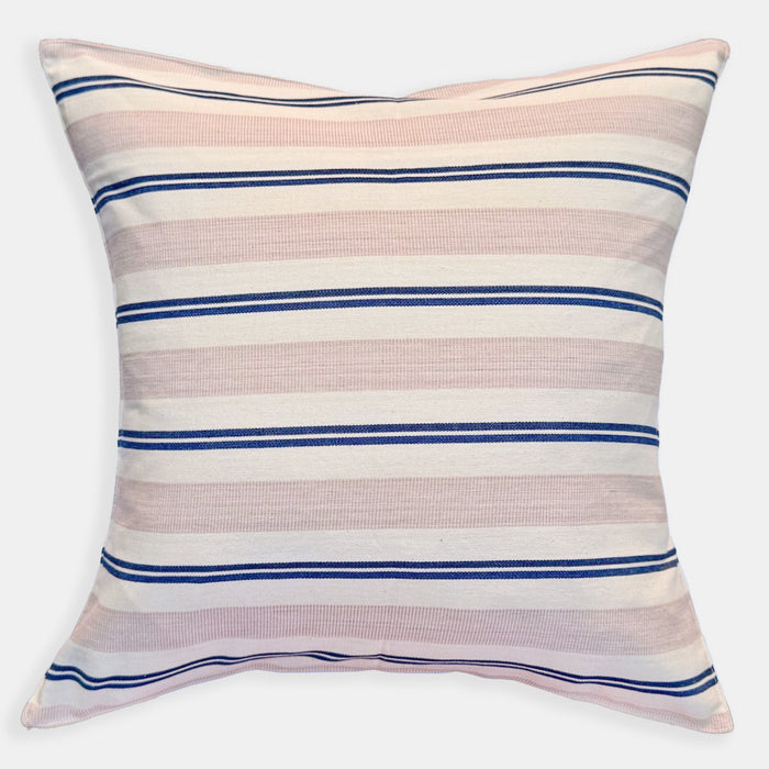 Dusty Pink Navy Stripe Square Pillow