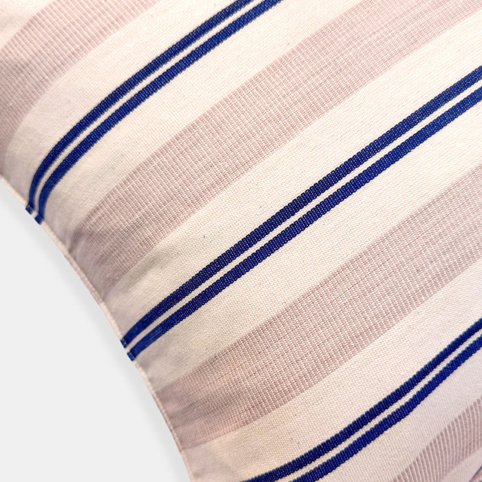 Dusty Pink Navy Stripe Square Pillow