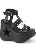 DYNAMITE-12 [Black Vegan Leather] | PLATFORMS [PREORDER] - Beserk - all, black, clickfrenzy15-2023, demonia, demonia shoes, discountapp, fp, googleshopping, labelpreorder, labelvegan, platform, platforms, platforms [preorder], pool slides and slip ons, ppo, preorder, sandals, shoes, star, vegan