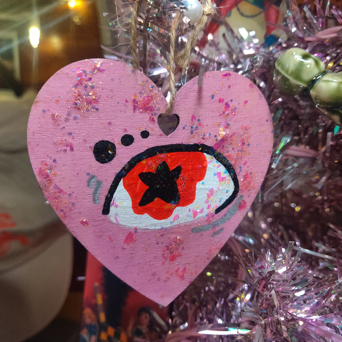 Eyeball Heart Hand-painted ORNAMENT by Skullduggery Studio