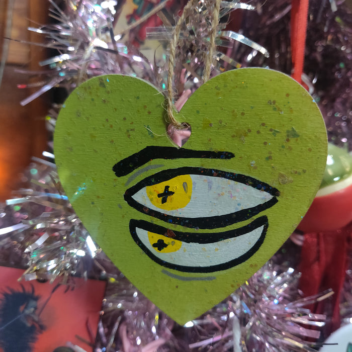 Eyeball Heart Hand-painted ORNAMENT by Skullduggery Studio