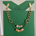 Fae/Faer (Warm Tone Blocks w/ Gold Chain) COLLAR CLiP CHAiN