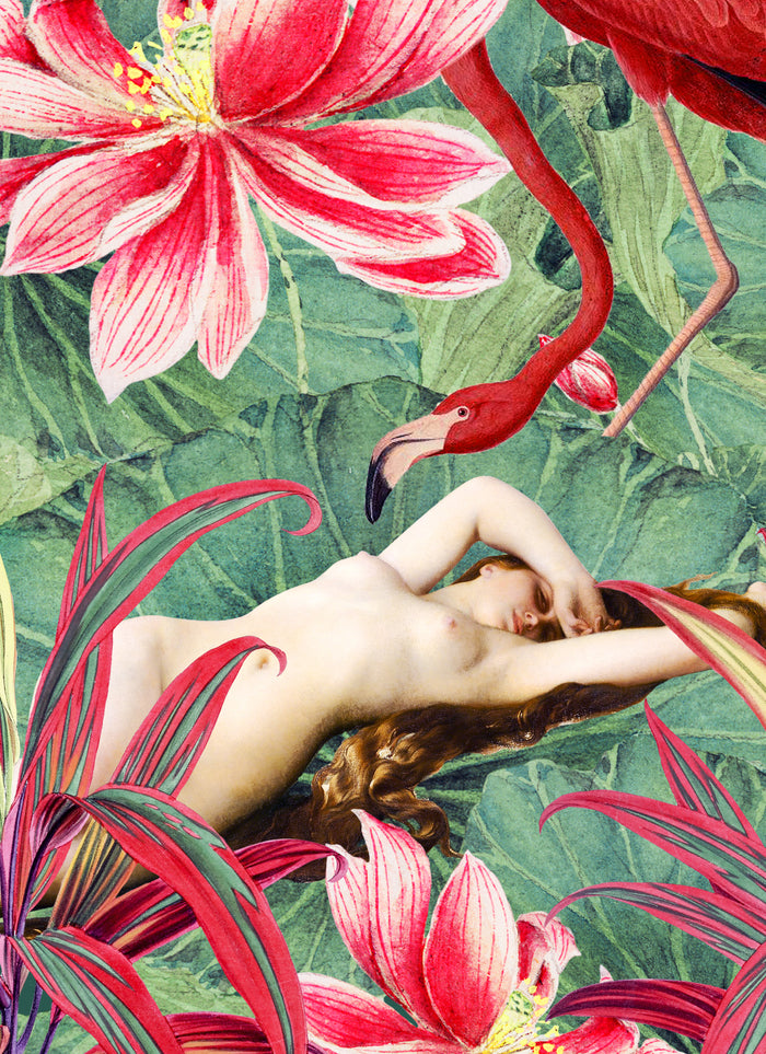 Flamingo Foliage Collage PRiNT
