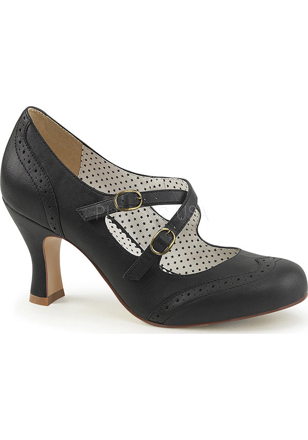 Pinup Couture Shoes FLAPPER-35 [Black] - Front View