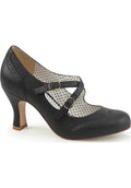 Pinup Couture Shoes FLAPPER-35 [Black] - Front View