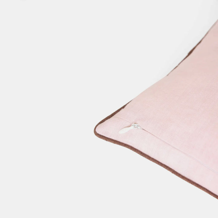 Floral Buta Pink Embroidered Square Pillow