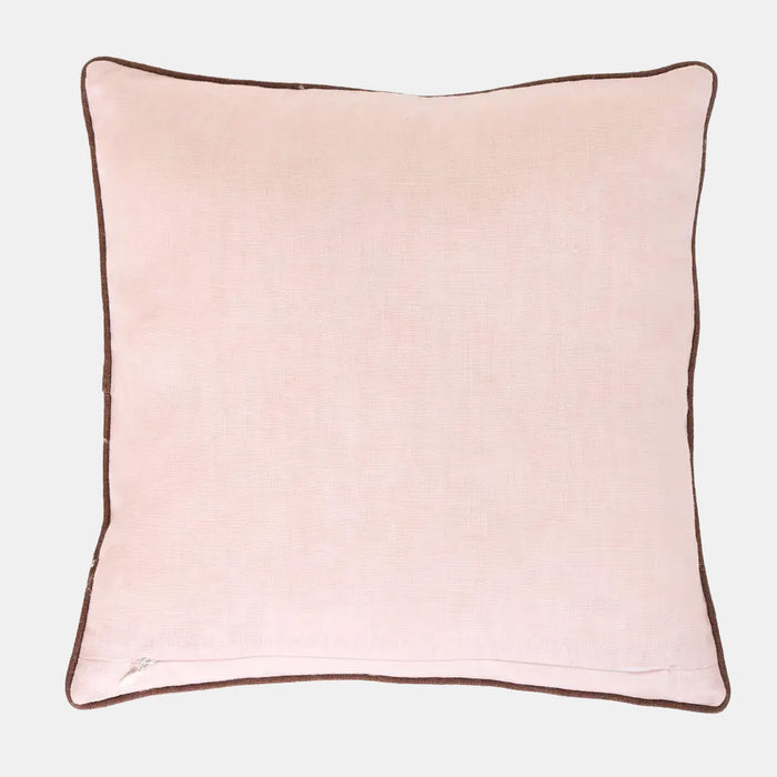 Floral Buta Pink Embroidered Square Pillow