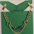 Gay (Black Blocks w/ Gold Findings and Chunky Gold Chain) COLLAR CLiP CHAiN