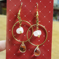 Gold Hoops Teardrops & Stones EARRINGS by Skullduggery Studio