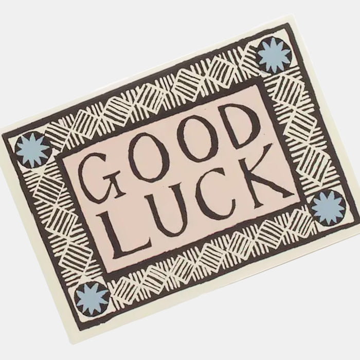 Good Luck Blue Brown Card