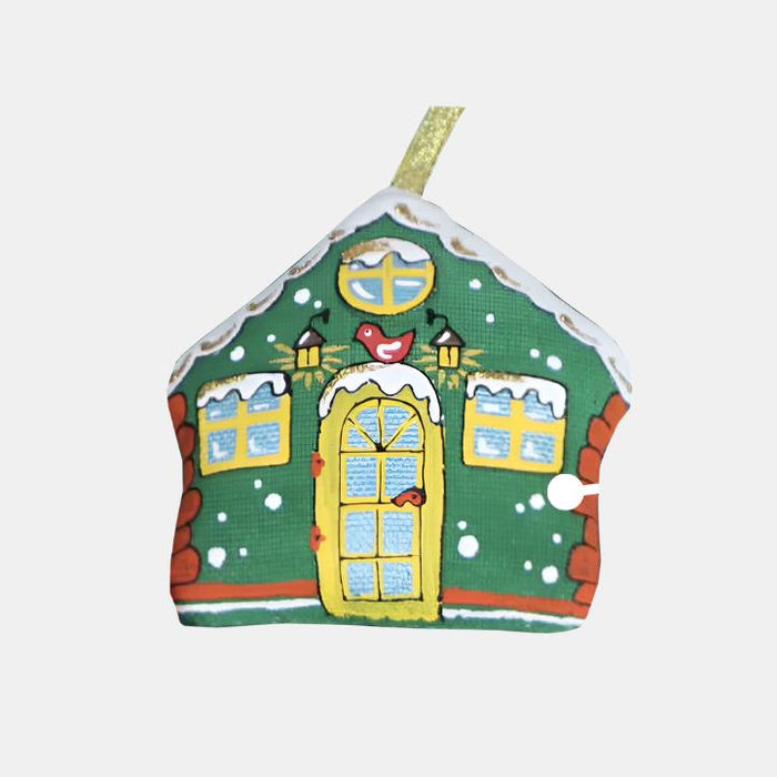 Green House with Bird Ornament