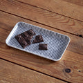 Grey Thin White Stripe Tray - Collyer's Mansion