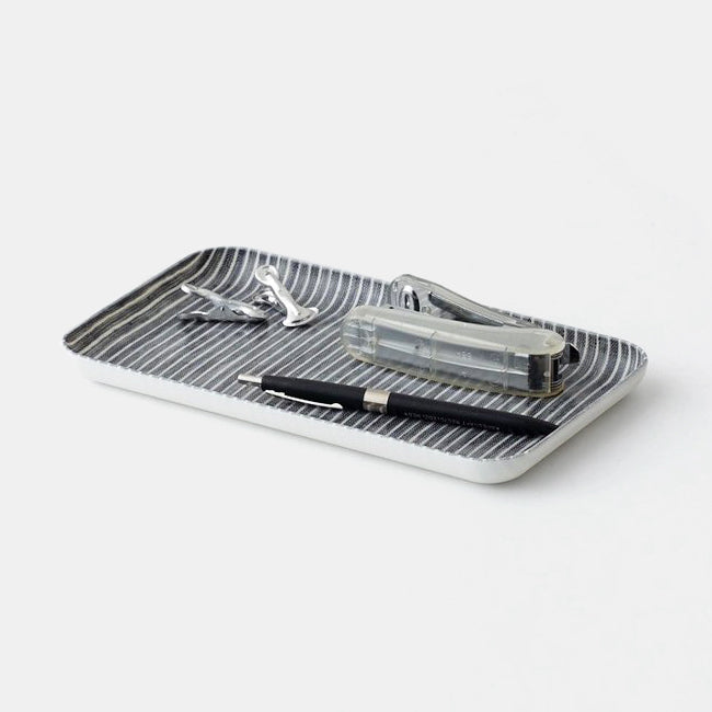 Grey Thin White Stripe Tray - Collyer's Mansion
