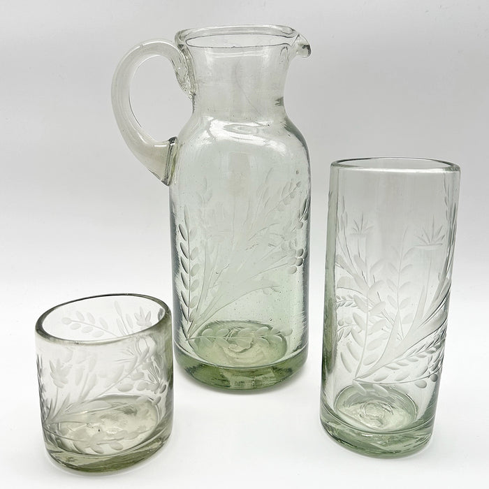 Hand-etched Glass in Tall