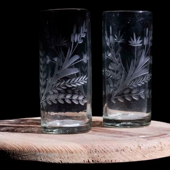 Hand-etched Glass in Tall